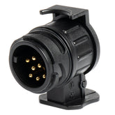 Adaptador de remolque negro de 13 polos a conector de 7 polos