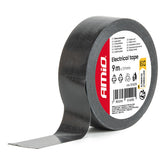 Cinta negra 19 mm x 9 m en paquete de 12 unidades.