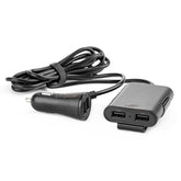Cargador USB para coche con tomas delanteras y traseras y cuatro puertos USB