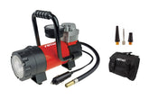 Compresor de aire 12V para coche con luz LED y manómetro