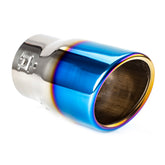 Cola de escape MT 007BLC en acero inoxidable con acabado cromado azul