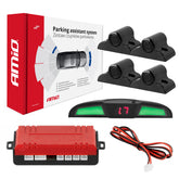 Sistema de aparcamiento con pantalla LED COB y cuatro sensores negros