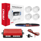 Sistema de asistencia de aparcamiento con pantalla MAX LED y cuatro sensores blancos