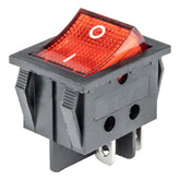 Interruptor rectangular con luz roja