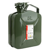 Bidón metálico verde para combustible de 5 litros