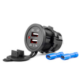 Cargador USB para coche impermeable con dos puertos USB
