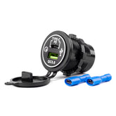 Cargador USB impermeable de 12-24 V con dos puertos
