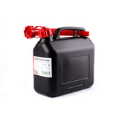 Bidón de combustible negro de plástico de 5 litros
