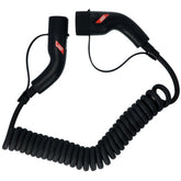 Cable de carga en espiral Carpoint para coches eléctricos Type 2 a Type 2, 32 A, trifásico, 6 metros
