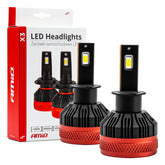 Bombillas LED H3 serie X3 vistas de frente