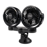 Ventilador para coche con dos ventiladores de 4 pulgadas y ventosa