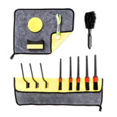 Kit de cuidado del coche con cepillos, esponjas y paño de microfibra