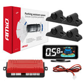 Asistente de aparcamiento con pantalla LED-GRAF 3D y cuatro sensores negros