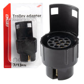 Adaptador de remolque con conector de 7 polos y toma de 13 polos