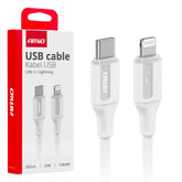 Hvidt USB-C til Lightning-kabel på 100 cm