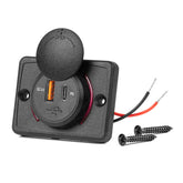 Cargador de coche cuadrado e impermeable con USB y USB-C