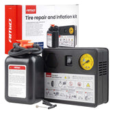 Kit de reparación de pinchazos y bombeo con compresor de 12 V y cilindro de 31 mm