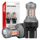 Rød LED-pære 7443 W21/5W med 15 SMD LED'er