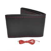 Funda para volante negra con hilo rojo para volantes de 38-39 cm
