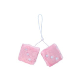 Dados de peluche Carpoint, rosa claro
