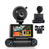 Dashcam 3" 2K con 4 cámaras – pantalla IPS, G-Sensor y grabador DVR