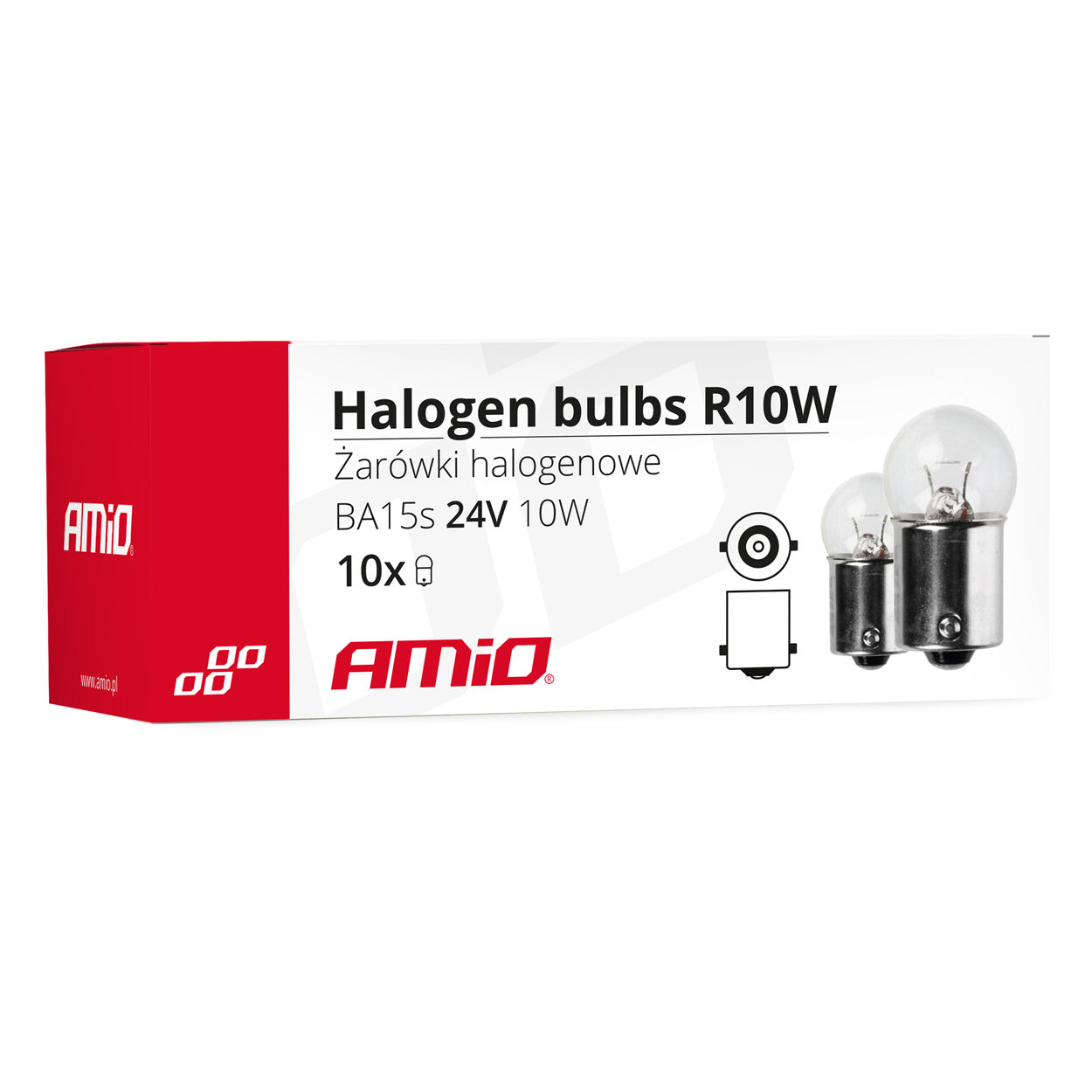 R10W halogenpære med BA15s-sokkel