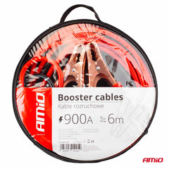 Cables de arranque de 6 metros con cable positivo rojo y cable de masa negro
