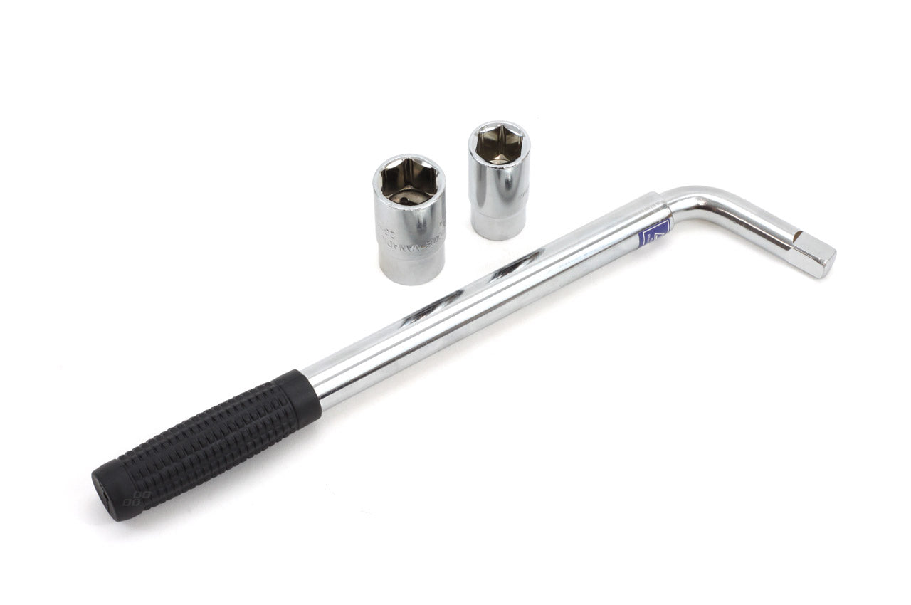 Llave de rueda telescópica con vasos de 17, 19, 21 y 23 mm