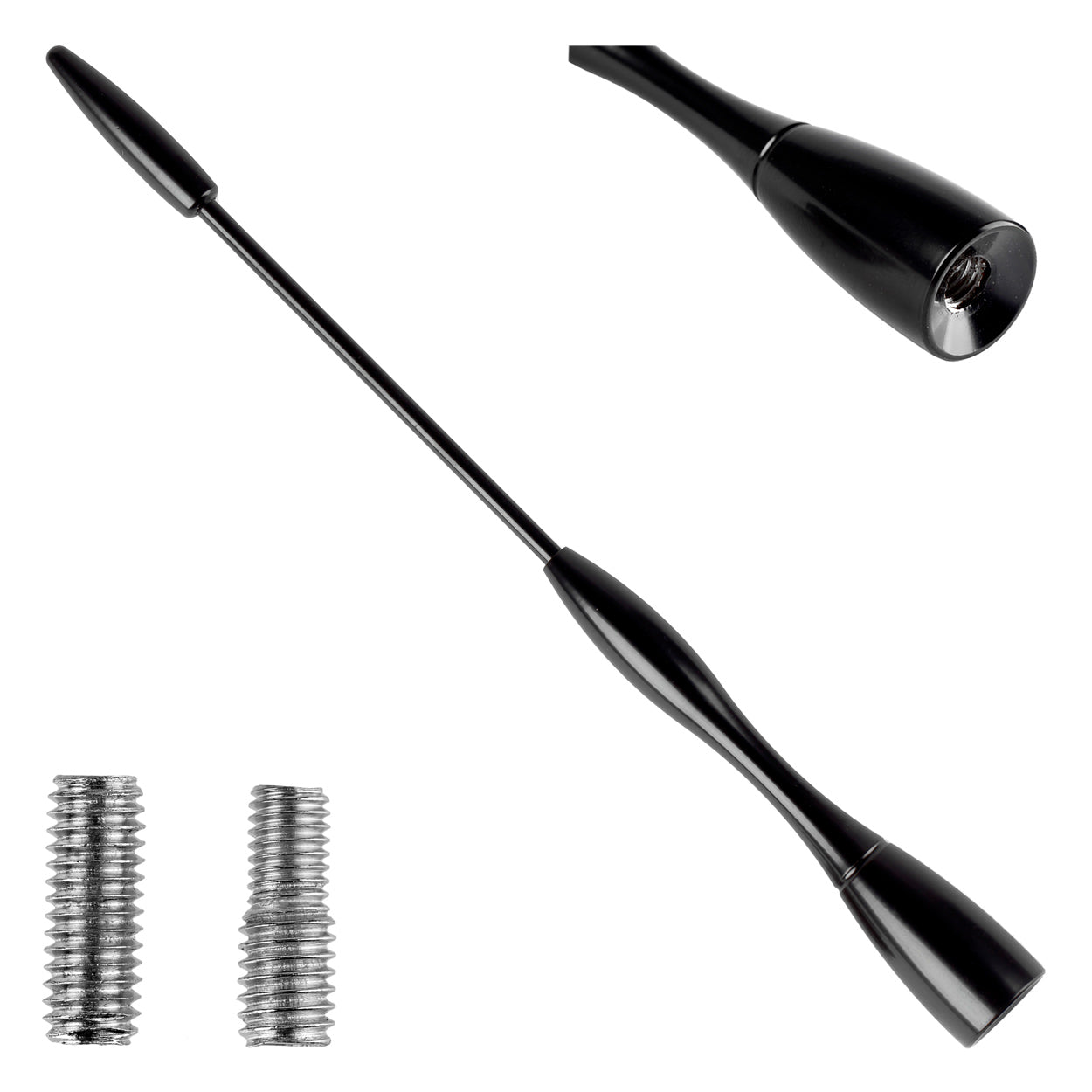 Antena de coche de aluminio de 16 cm con adaptador de 5/6 mm