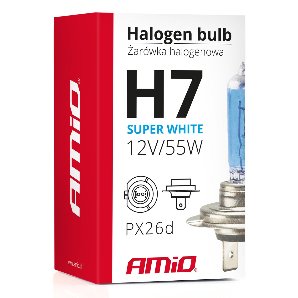 H7 Super White halogenpære i emballage
