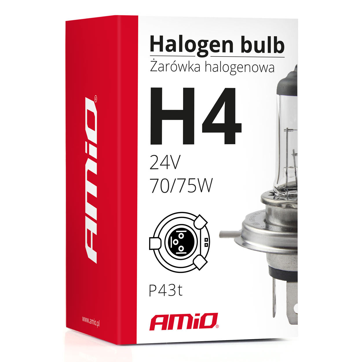 H4-halogenpære 24 V med UV-filter