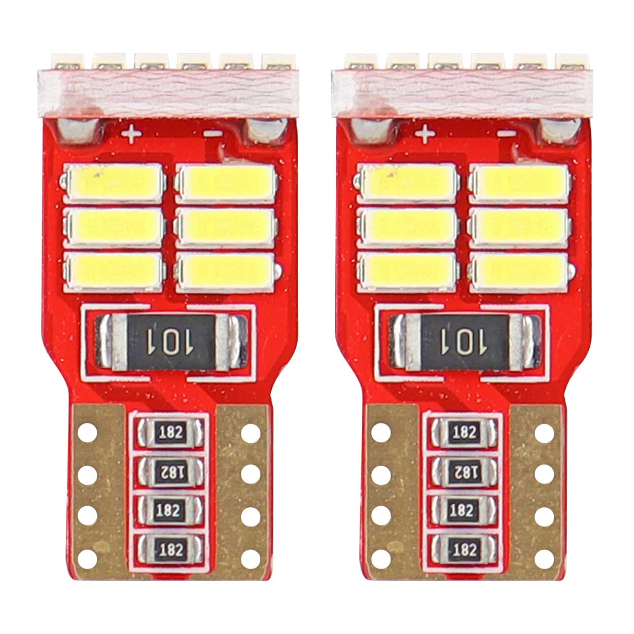 Bombillas LED blancas W5W T10 con 18 diodos 4014