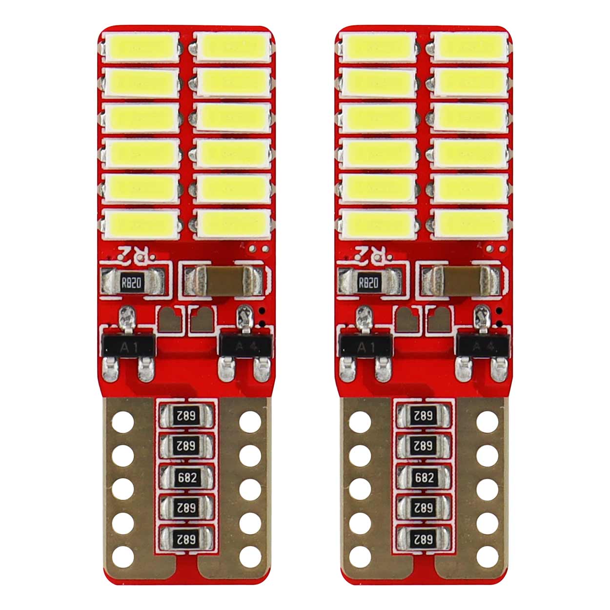 Bombilla LED CANBUS T10 W5W con luz blanca para 12/24 V