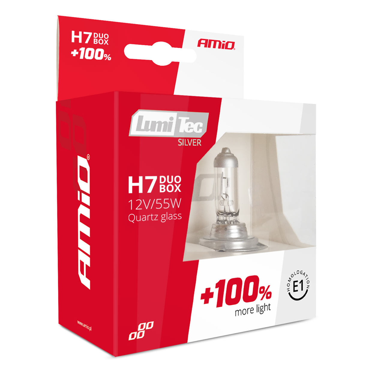 Paquete de 2 bombillas halógenas H7 LumiTec Silver.