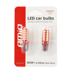 Bombilla LED T10e W5W con medidas de 33 x 10 mm
