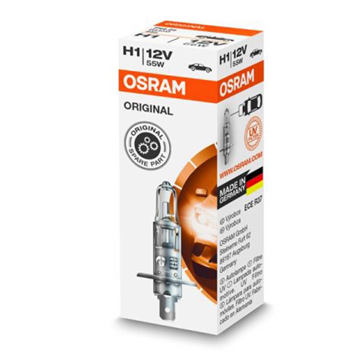 Bombilla halógena Osram H1 12 V 55 W con casquillo P14,5s