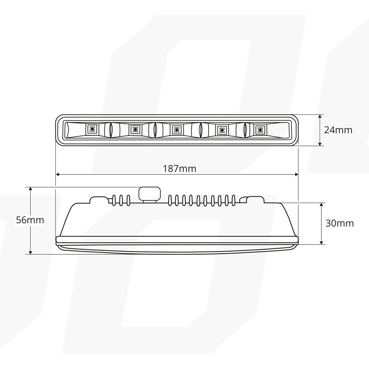 Luces diurnas DRL 501HP para montaje en aberturas estrechas