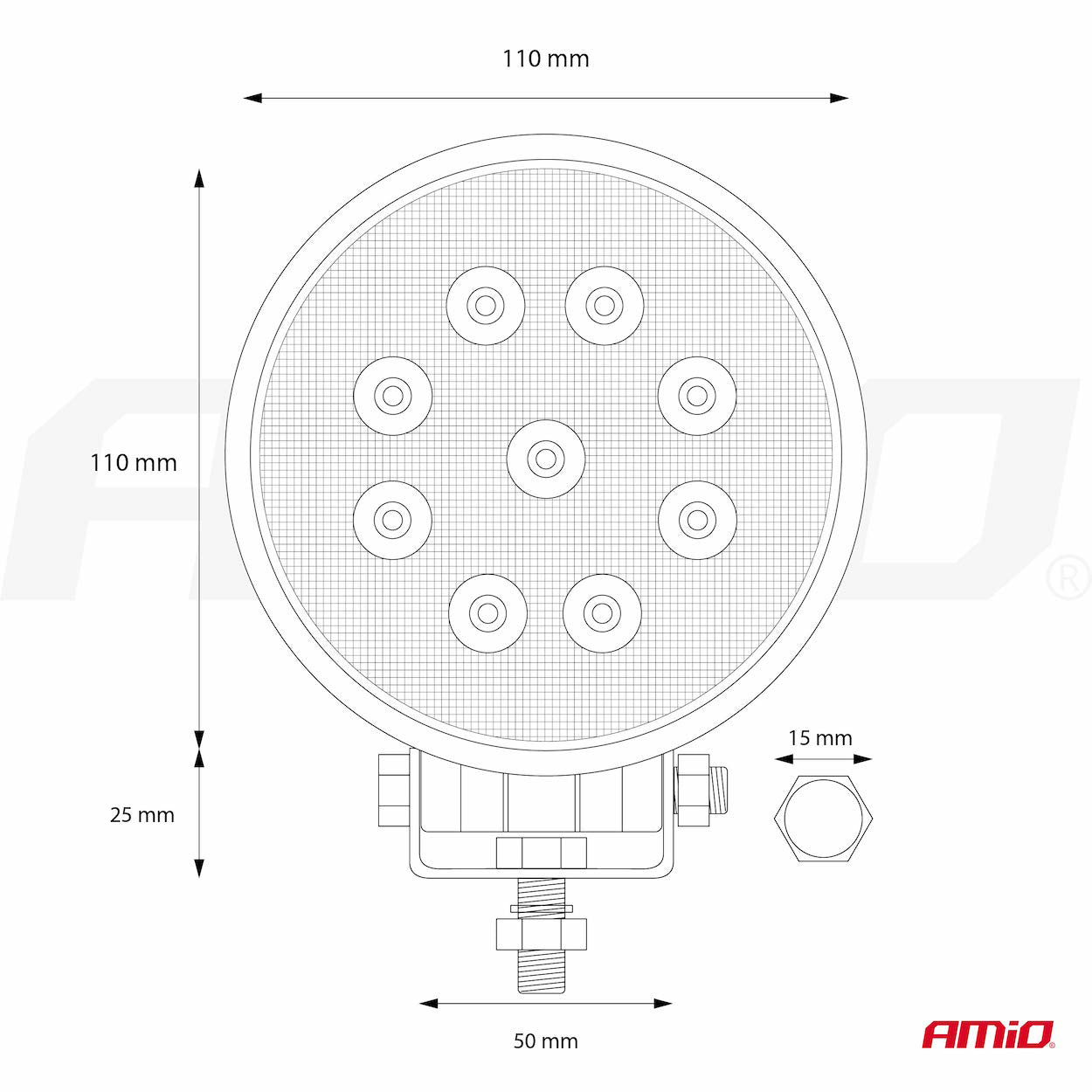 Arbejdslampe AWL06 med to tilslutningsledninger