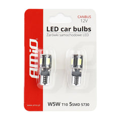 Hvid LED-pære T10 W5W til bilbelysning