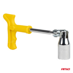 Llave para bujías con inserto de goma para sujetar la bujía