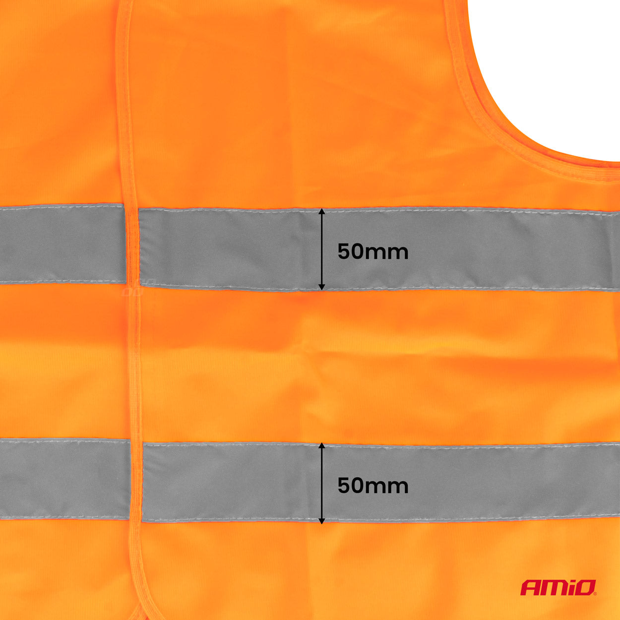 Chaleco reflectante naranja con bandas reflectantes grises