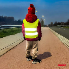 Chaleco de seguridad amarillo para niños, vista frontal