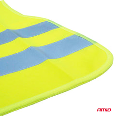 Chaleco reflectante amarillo para niños con bandas reflectantes anchas