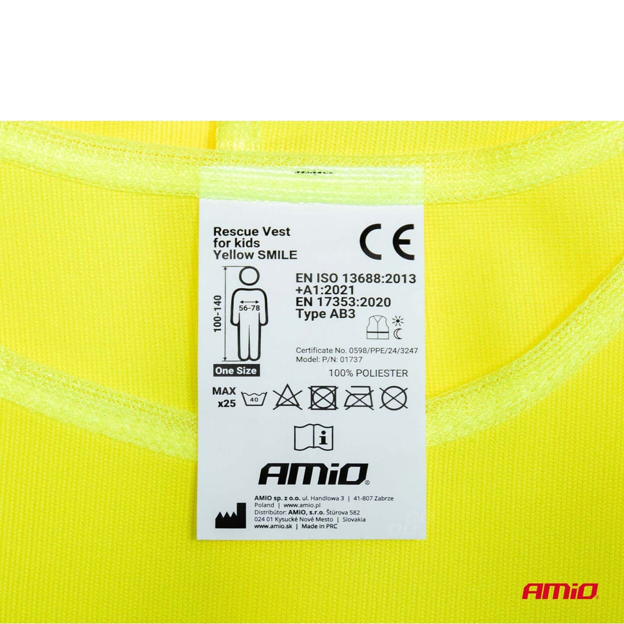 Chaleco reflectante amarillo para niños