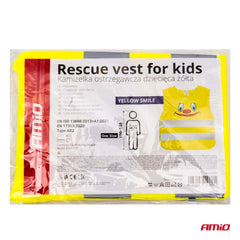 Chaleco de seguridad amarillo para niños con bandas reflectantes anchas
