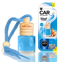 Aroma Car Wood Ocean ambientador para coche con frasco de vidrio y tapón de madera