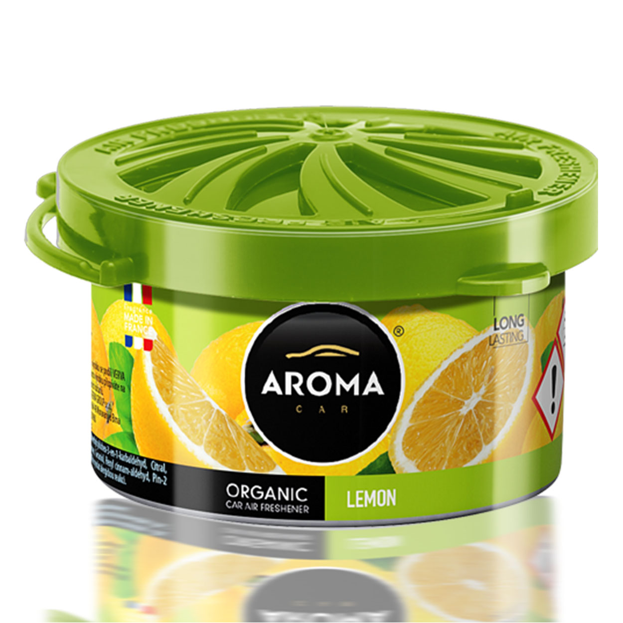 AROMA ORGANIC ambientador de coche Lemon en una discreta lata