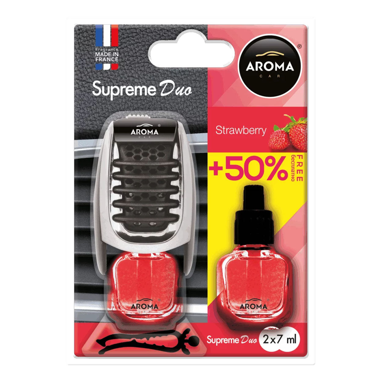 Aroma Car Supreme Duo Strawberry bilduft med jordbærduft