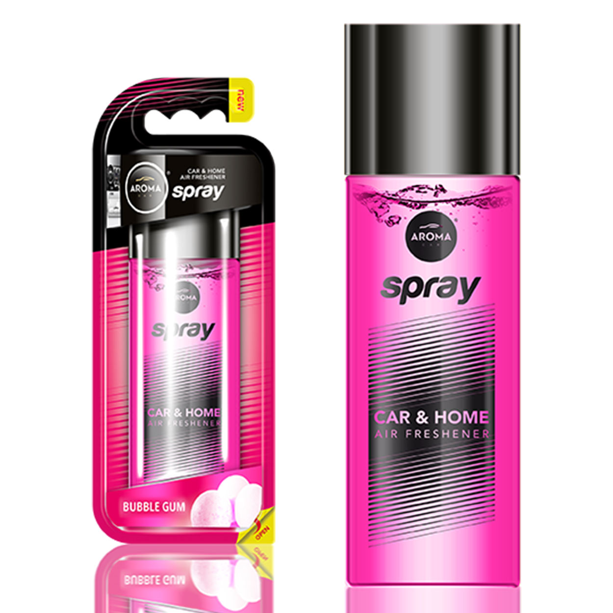 Spray ambientador para coche con aroma a chicle en botella de cristal de 50 ml