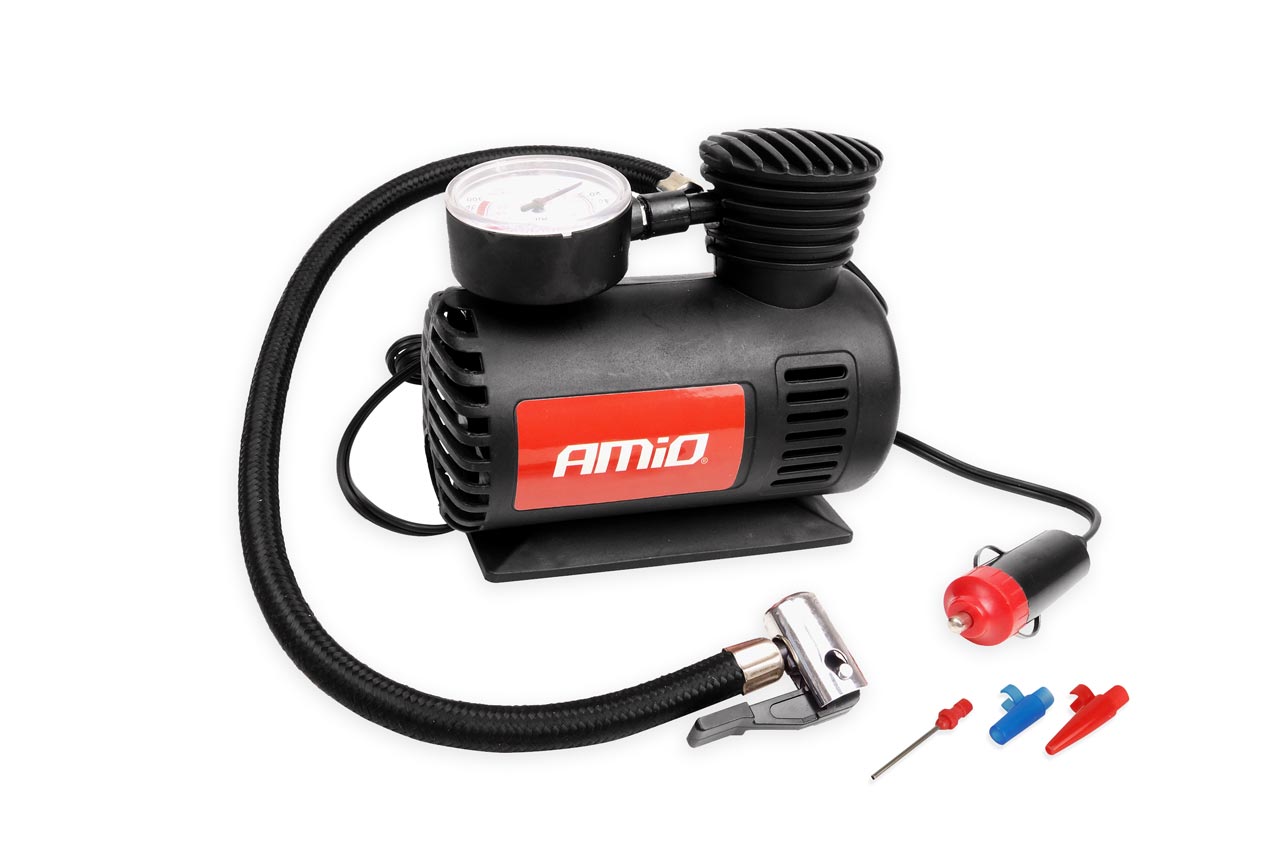 12V autokompressor med integreret manometer